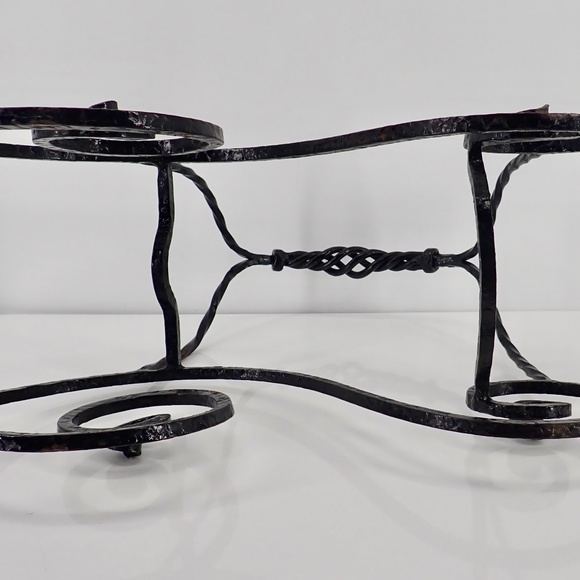 Wine Bottle Holder Black Twisted Wrought Iron Counter Top Vino French Swirl - Picture 7 of 9